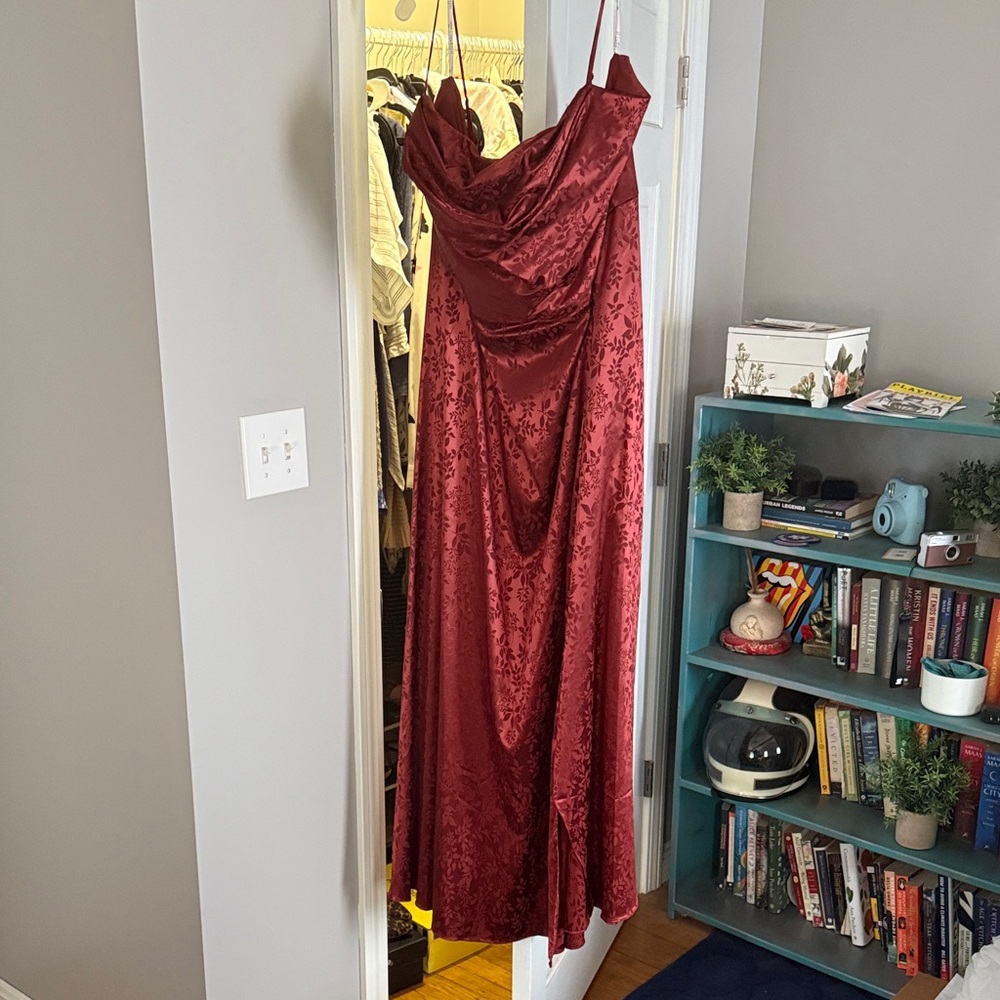 Elegant Red Satin Gown